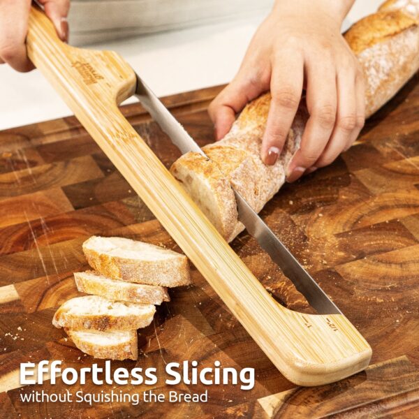 Fiddle bow bread knife for effortless bread slicing