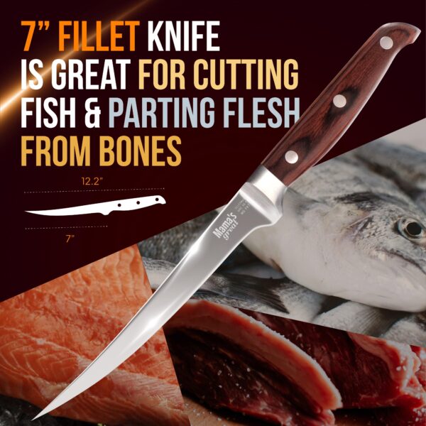 Flexible 7 inch blade is great for cleaning fish and deboning meat